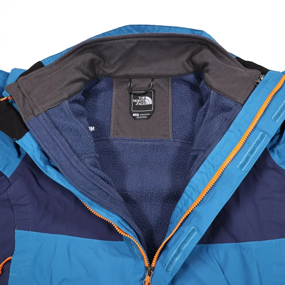 THE NORTH FACE Mens L Blue Orange HyVent Triclimate 3-in-1 Outdoor Winter Jacket